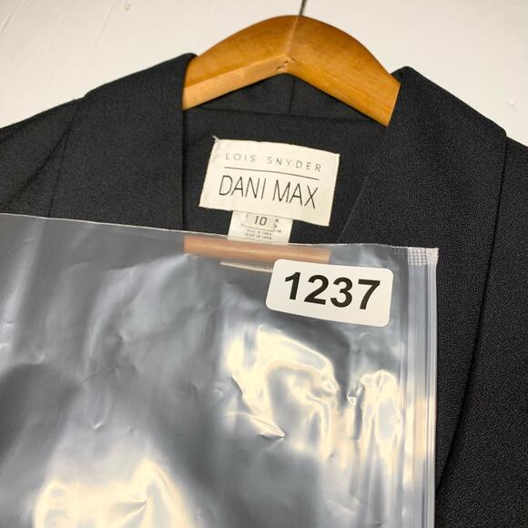 Lois Snyder/ Dani Max Womens Black Suit Jacket Size 10 Double Breasted Blazer - Picture 12 of 12